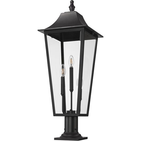 Gannon 3 Light 33.5 inch Black Outdoor Pier Mounted Fixture in G9