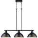 Duncan 3 Light 40 inch Matte Black Linear Pendant Ceiling Light