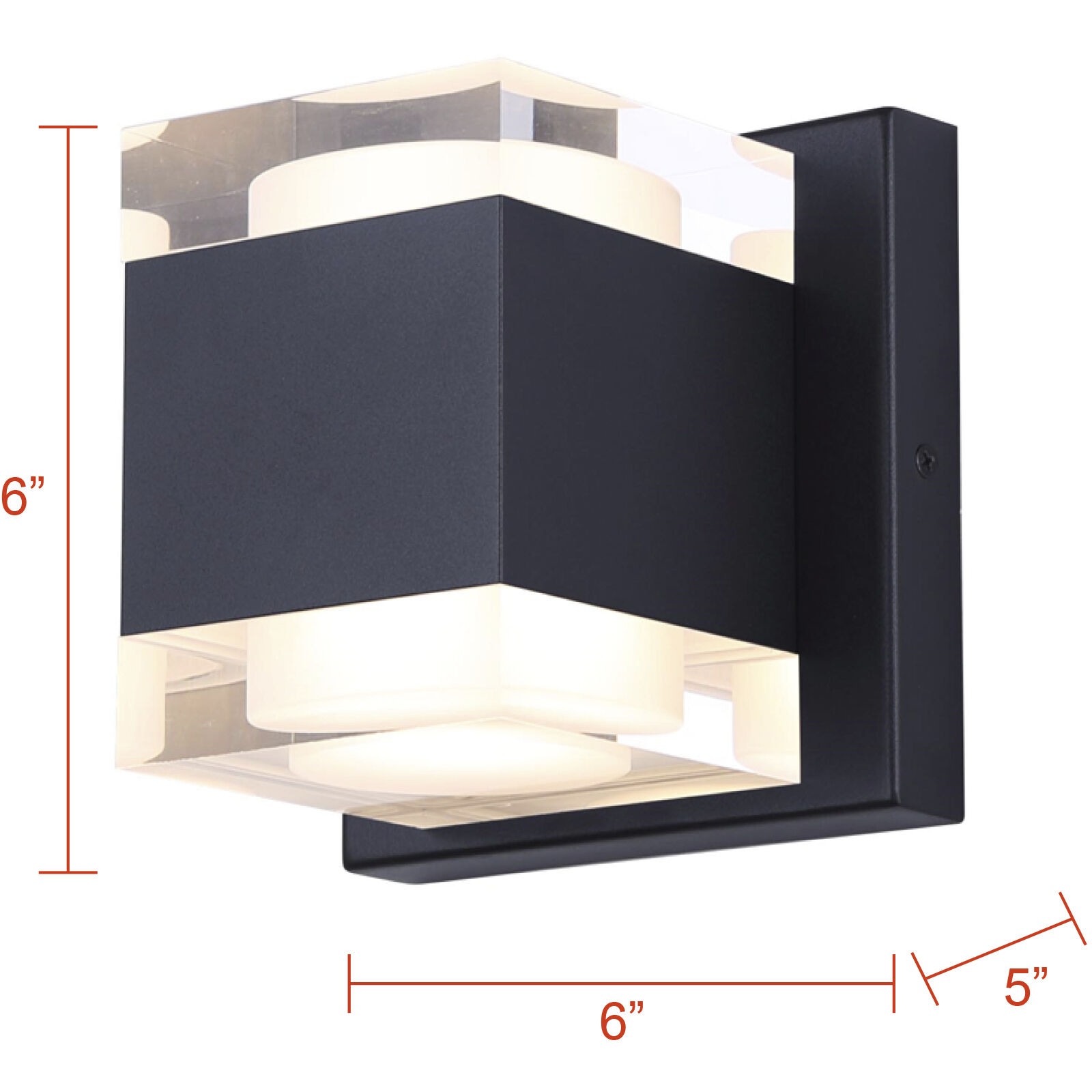 Valo LED 5 inch Black Outdoor Lantern