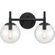 Auresa 2 Light 16 inch Coal Bath Vanity Wall Light