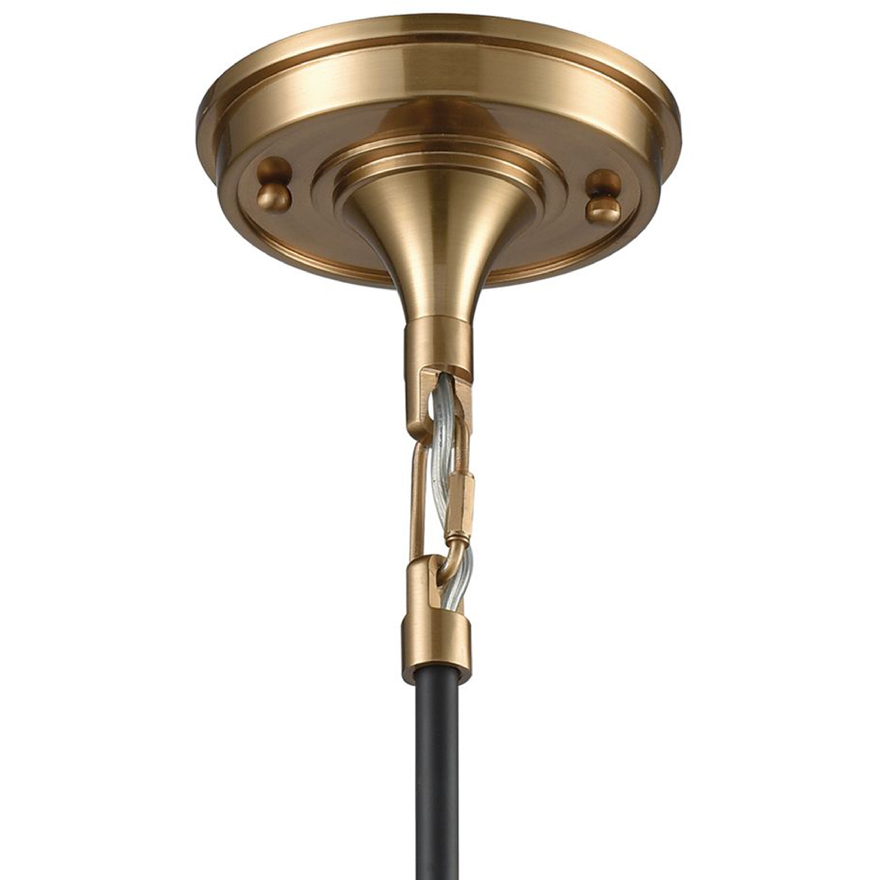 Riley 1 Light 10 inch Satin Brass with White Mini Pendant Ceiling Light