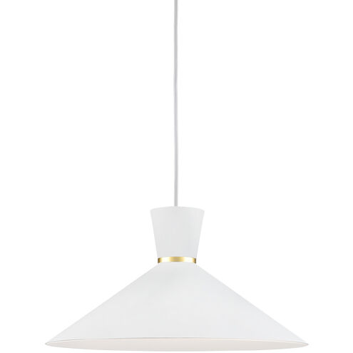 Vanderbilt 1 Light 16 inch White With Gold Detail Pendant Ceiling Light
