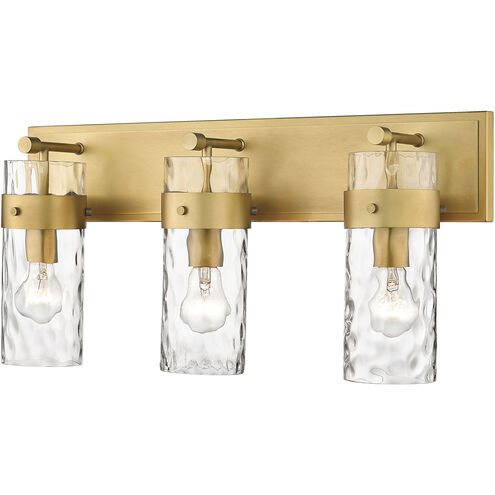 Fontaine 3 Light 24 inch Rubbed Brass Vanity Wall Light