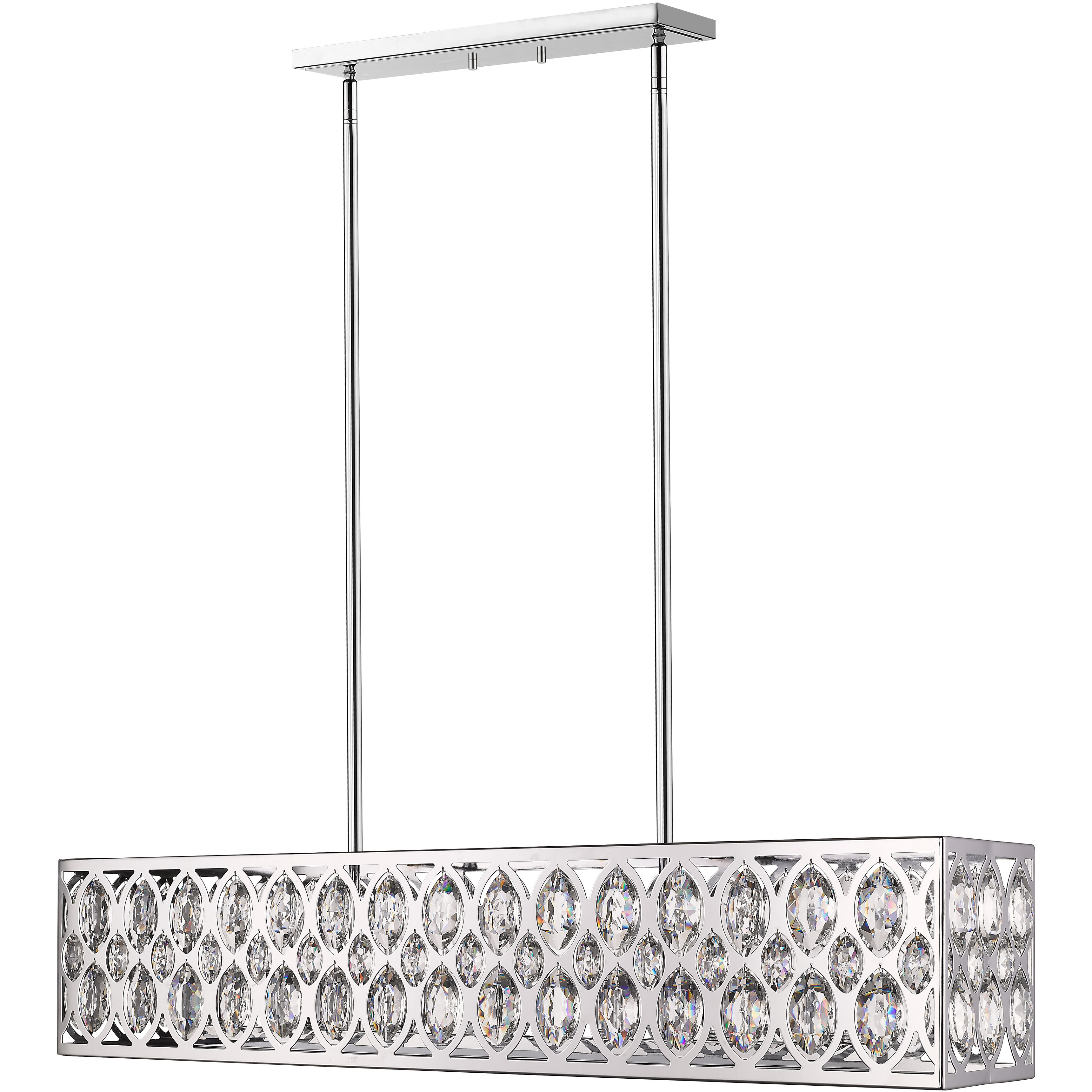 Dealey 7 Light 43.5 inch Chrome Linear Chandelier Ceiling Light