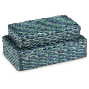 Glimmer 12.38 inch Blue/Green Boxes, Set of 2