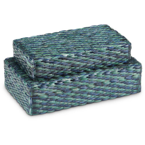 Glimmer 12.38 inch Blue/Green Boxes, Set of 2