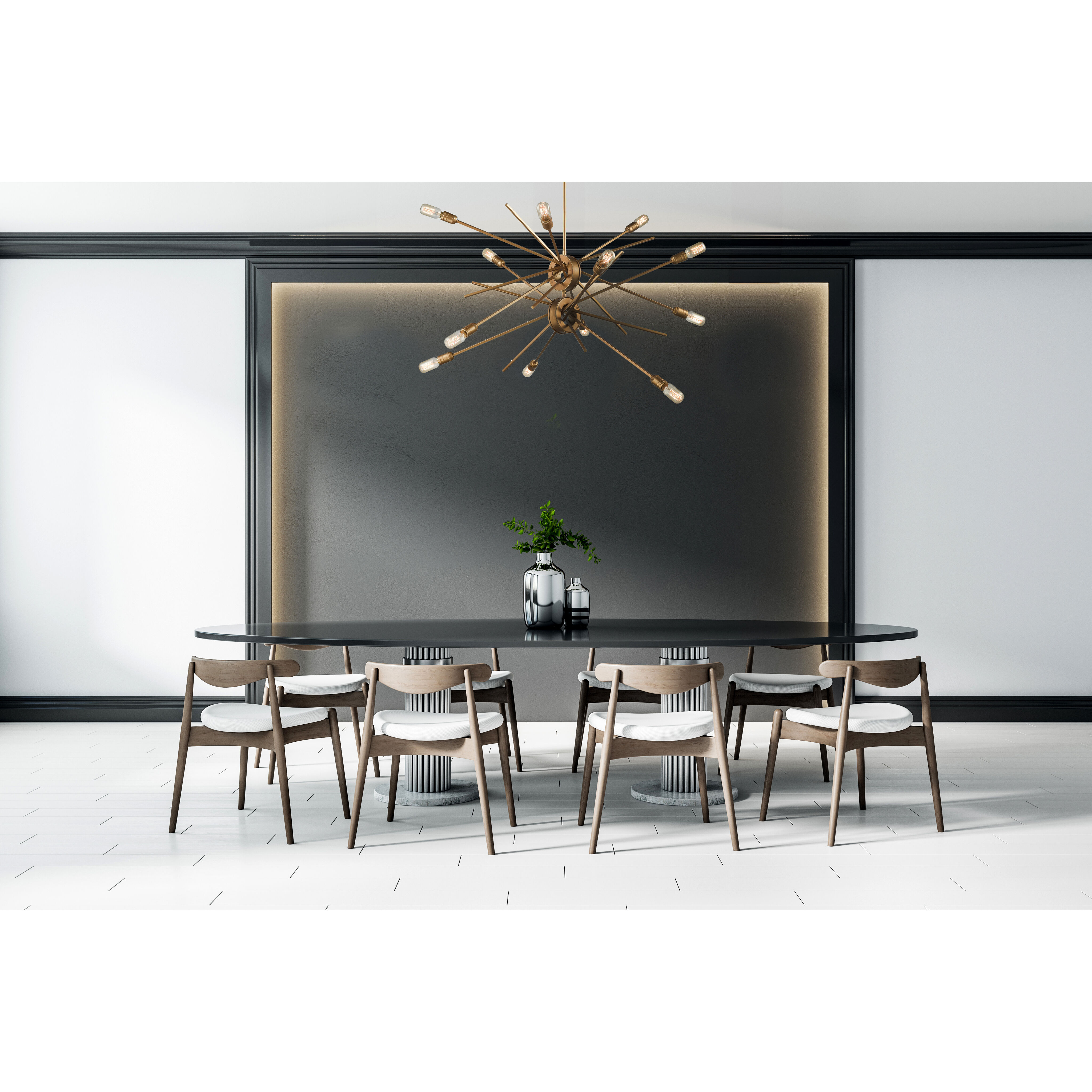 Xenia 12 Light 42 inch Matte Gold Chandelier Ceiling Light