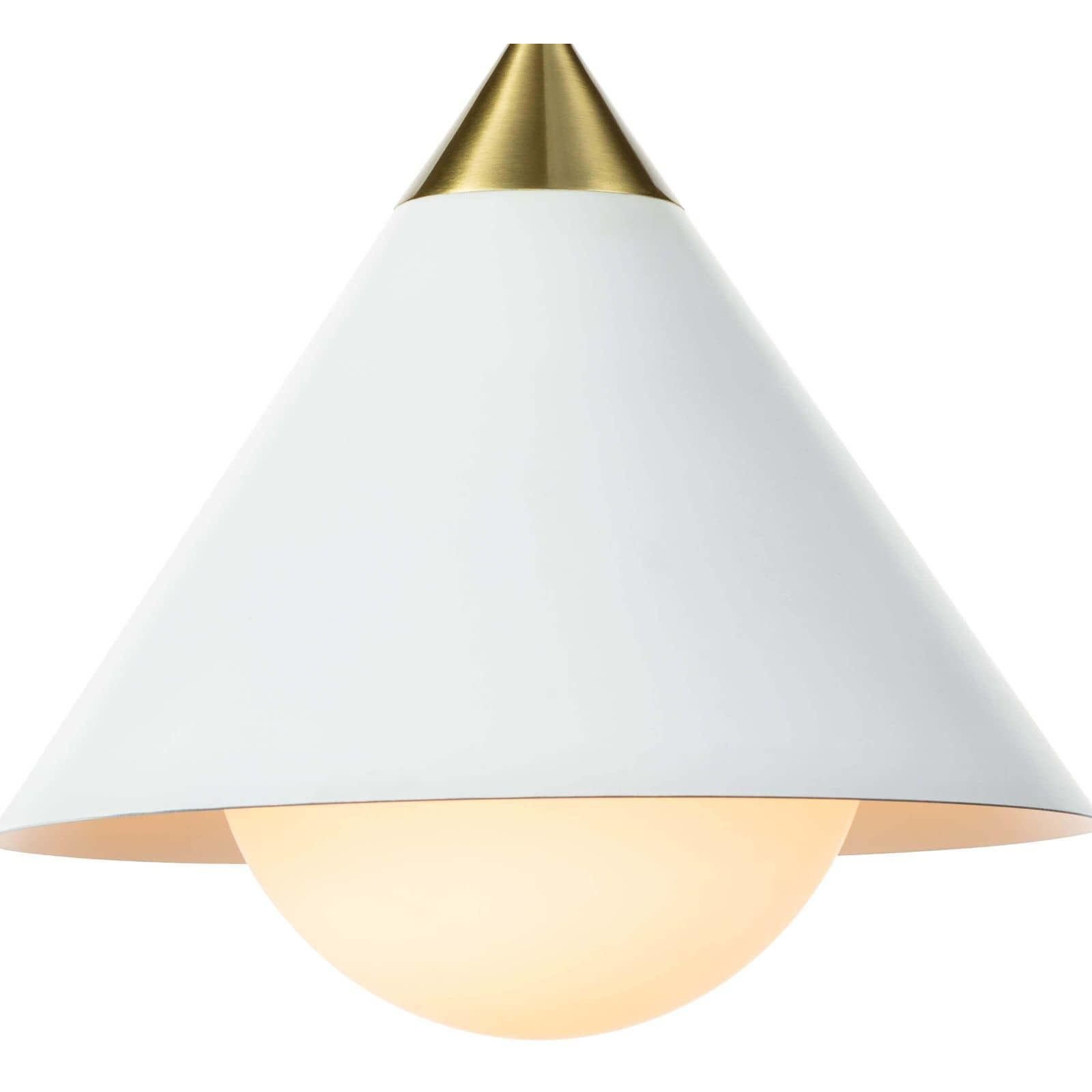 Hilton 1 Light 11.75 inch White and Natural Brass Pendant Ceiling Light