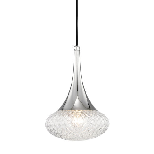 Bella 1 Light 8.5 inch Polished Nickel Pendant Ceiling Light