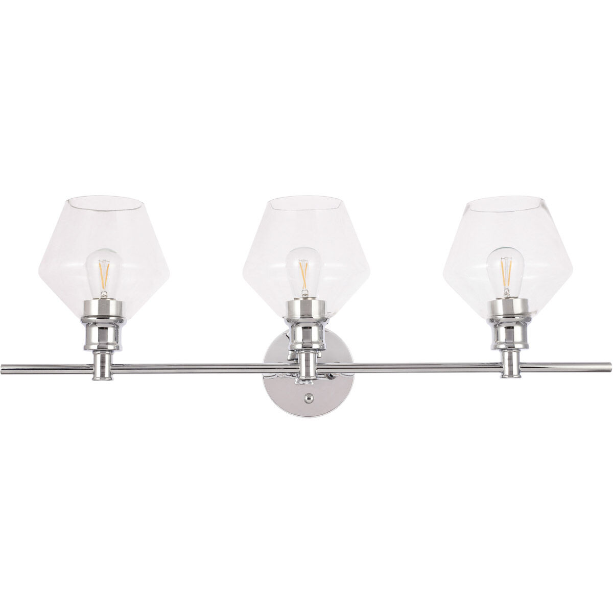 Gene 3 Light 28 inch Chrome Wall sconce Wall Light