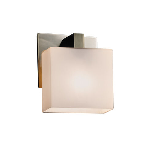 Fusion Wall Sconce Wall Light in 700 Lm LED, Brushed Nickel, Rectangle, Opal Fusion