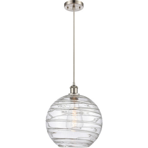 Ballston X-Large Deco Swirl LED 12 inch Brushed Satin Nickel Mini Pendant Ceiling Light in Silver, Ballston