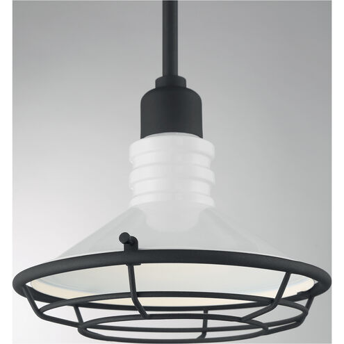 Blue Harbor 1 Light 10 inch Gloss White and Black Accents Pendant Ceiling Light