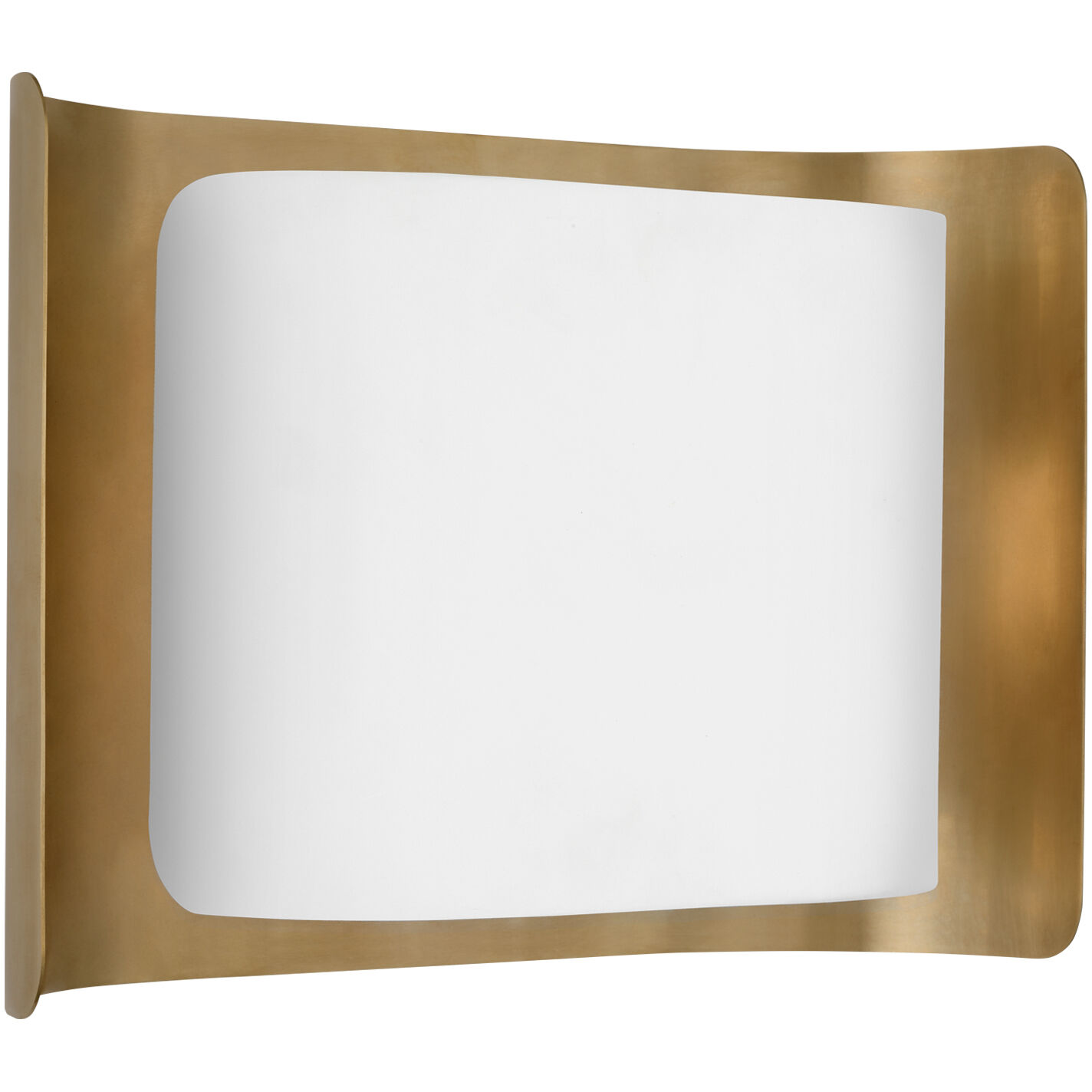 Windsor Smith Penumbra LED 15 inch Hand-Rubbed Antique Brass and White Wide Sconce Wall Light