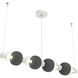 Torno Mandrel LED 53.3 inch Salt White with Charcoal Linear Chandelier Ceiling Light