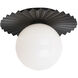 Modern Ruff Wall Sconce Wall Light in Black and Opal Glass