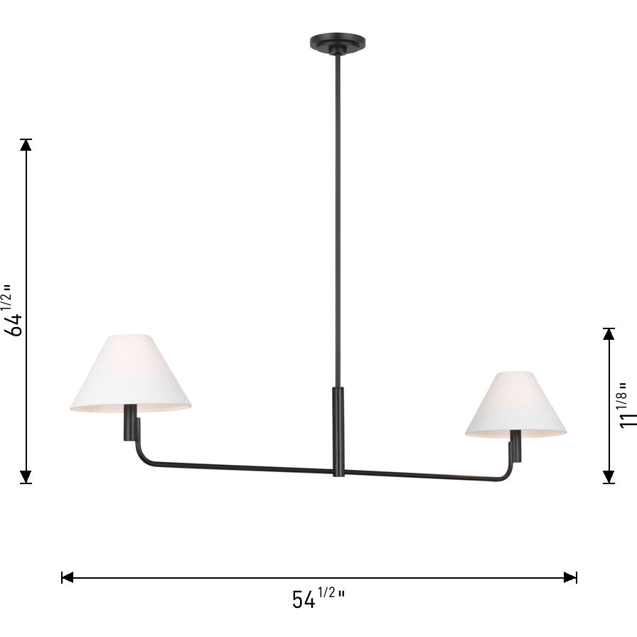 Sean Lavin Colfax 2 Light 54.5 inch Aged Iron Linear Chandelier Ceiling Light