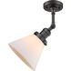Franklin Restoration Large Cone 1 Light 8 inch Oil Rubbed Bronze Semi-Flush Mount Ceiling Light in Matte White Glass, Franklin Restoration