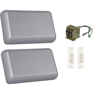 Builder Brushed Satin Nickel Chime Kit, White Buttons
