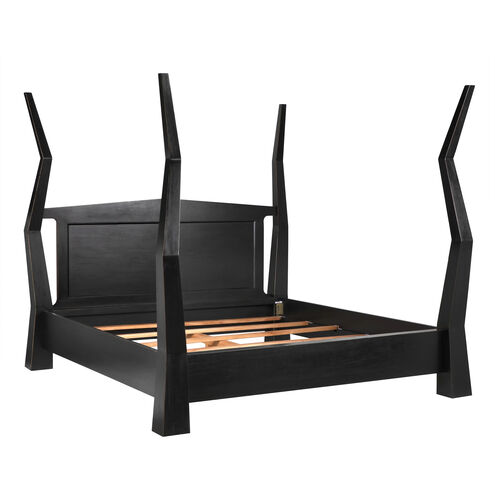 Patras Hand Rubbed Black Bed, Eastern King
