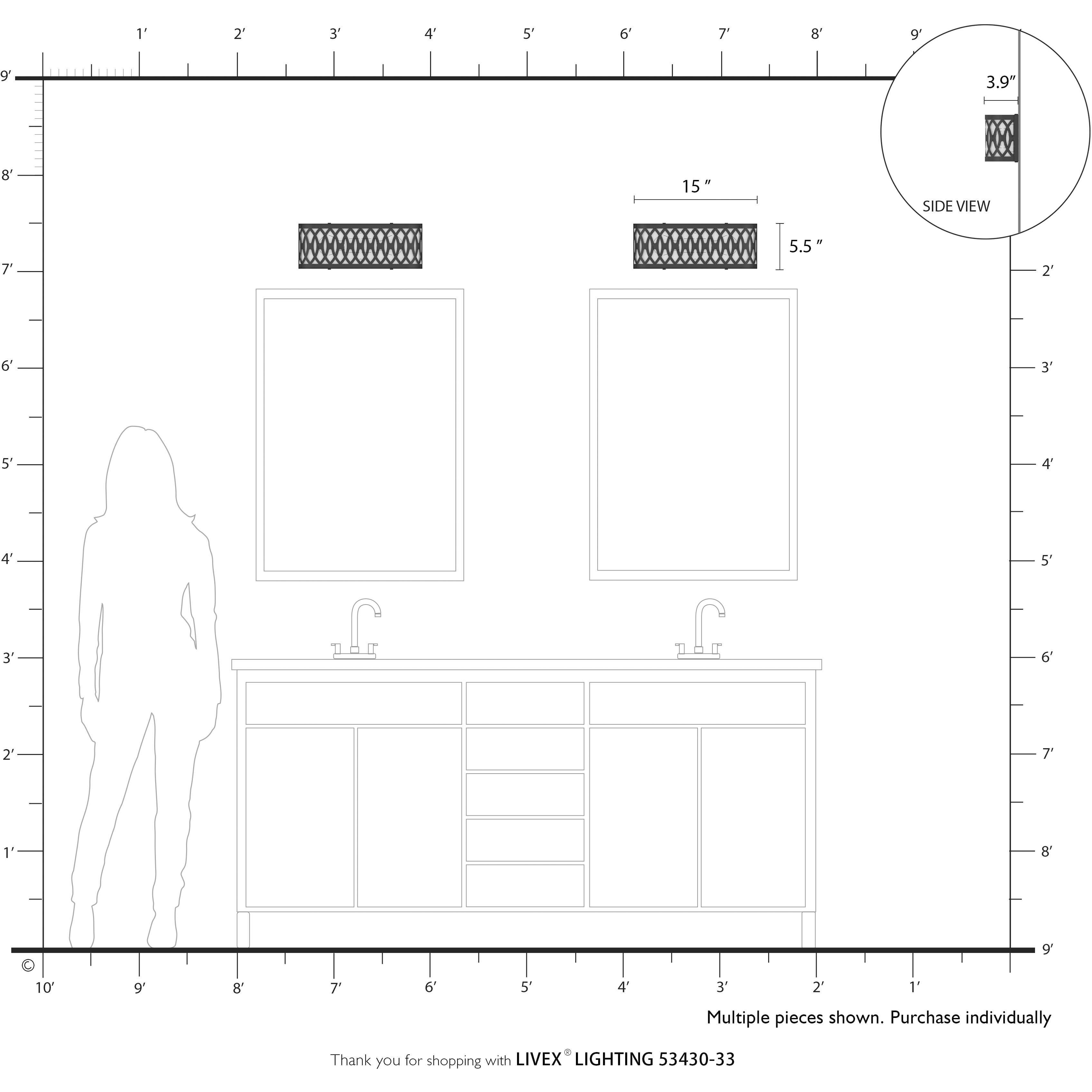 Vistaview 2 Light 15 inch Soft Gold ADA Wall Sconce Wall Light