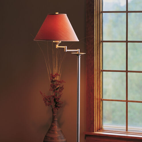 Simple Lines 56 inch 150.00 watt Black Swing Arm Floor Lamp Portable Light in Natural Anna