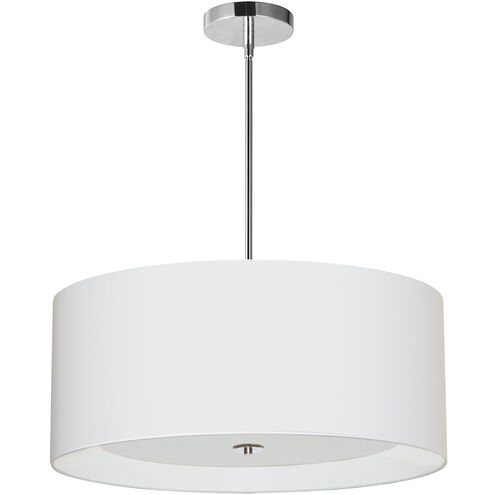 Helena 4 Light 22 inch Polished Chrome with White Pendant Ceiling Light
