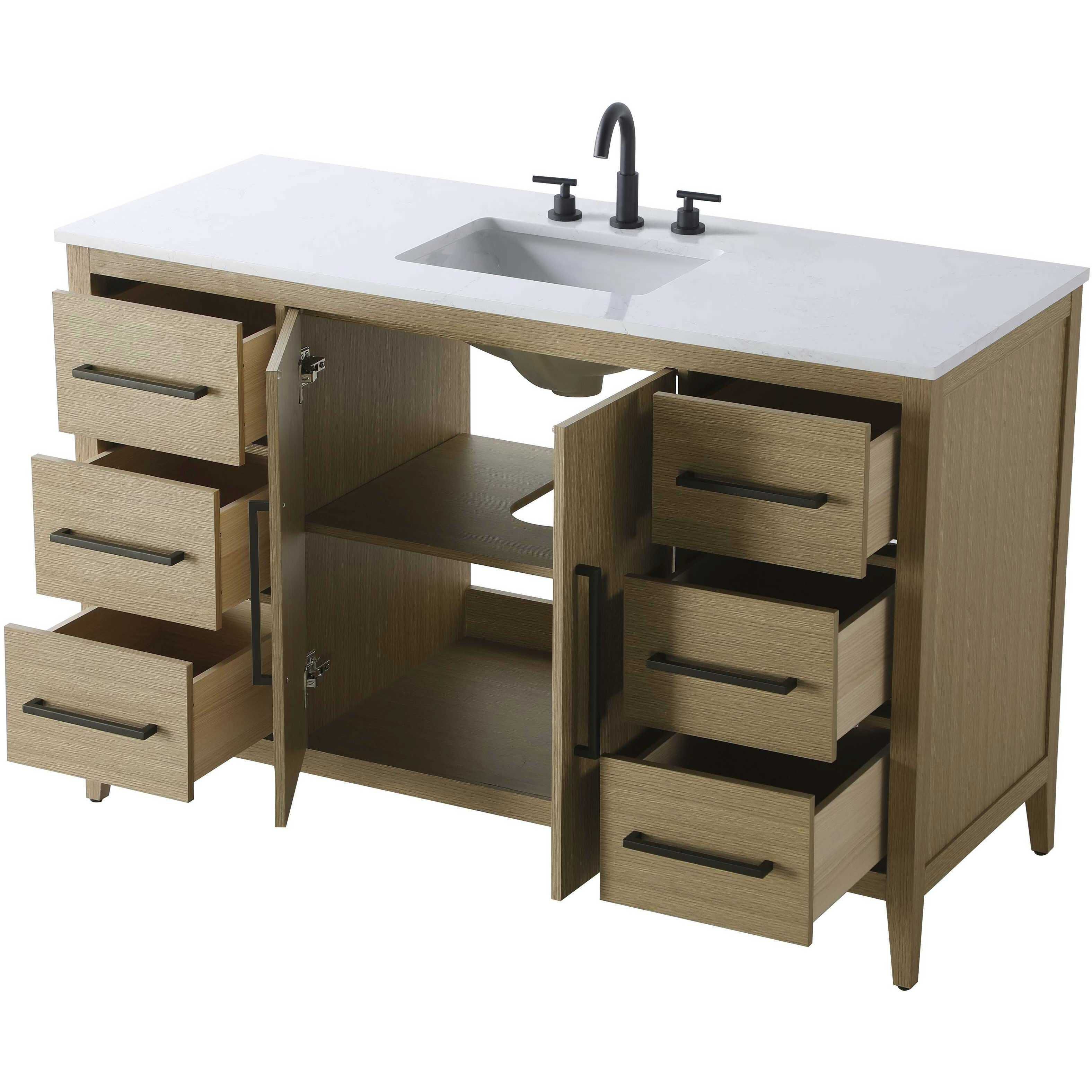 Millie 54 X 35 inch Honey Brown Bathroom Vanity Cabinet