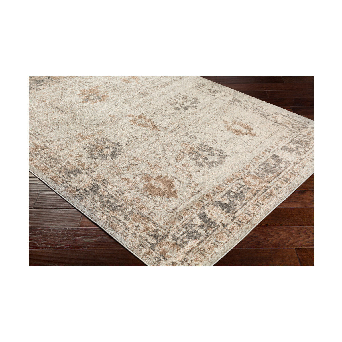 Kendrick 36 X 24 inch Medium Gray/Charcoal/Dark Brown/Camel/Ivory Rugs, Rectangle