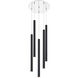 Forest LED 13.5 inch Chrome Chandelier Ceiling Light in Matte Black Steel