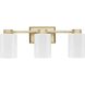 Estrada 3 Light 22.37 inch Brushed Gold Bathroom Vanity Light Wall Light