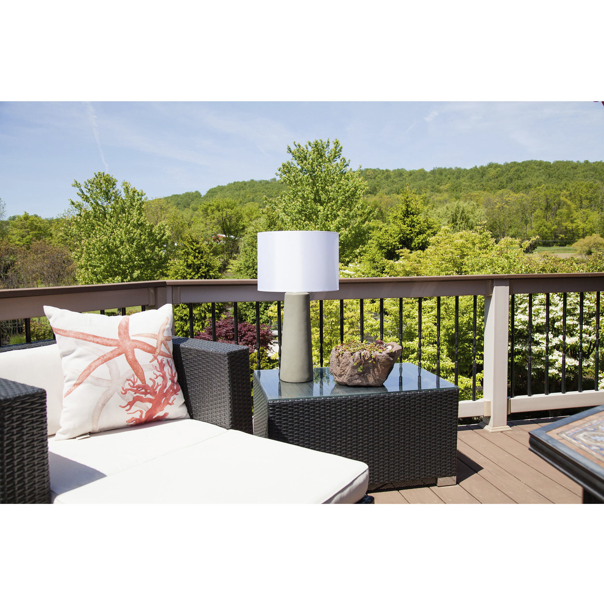 Eilat 27 inch 100 watt Polished Concrete Outdoor Table Lamp