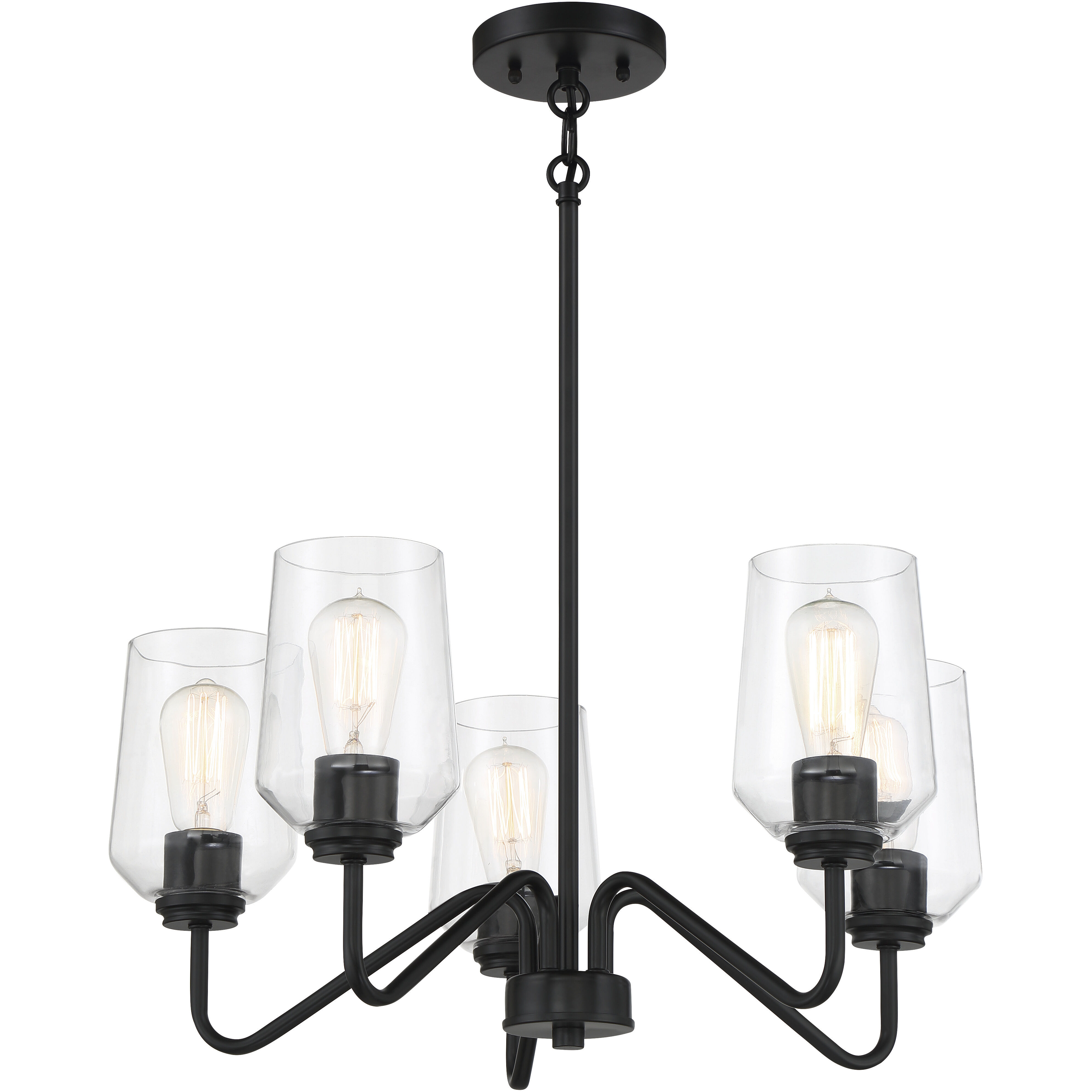 Shayna 5 Light 23 inch Flat Black Chandelier Ceiling Light