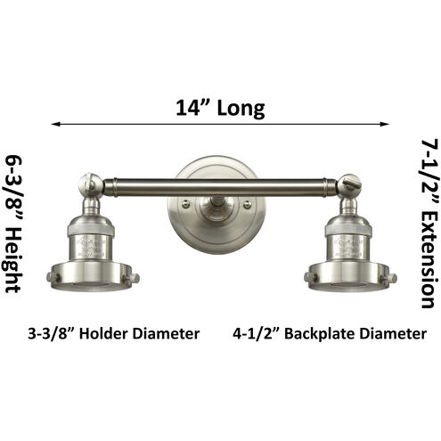 Franklin Restoration Colton 2 Light 16 inch Brushed Satin Nickel Bath Vanity Light Wall Light, Franklin Restoration