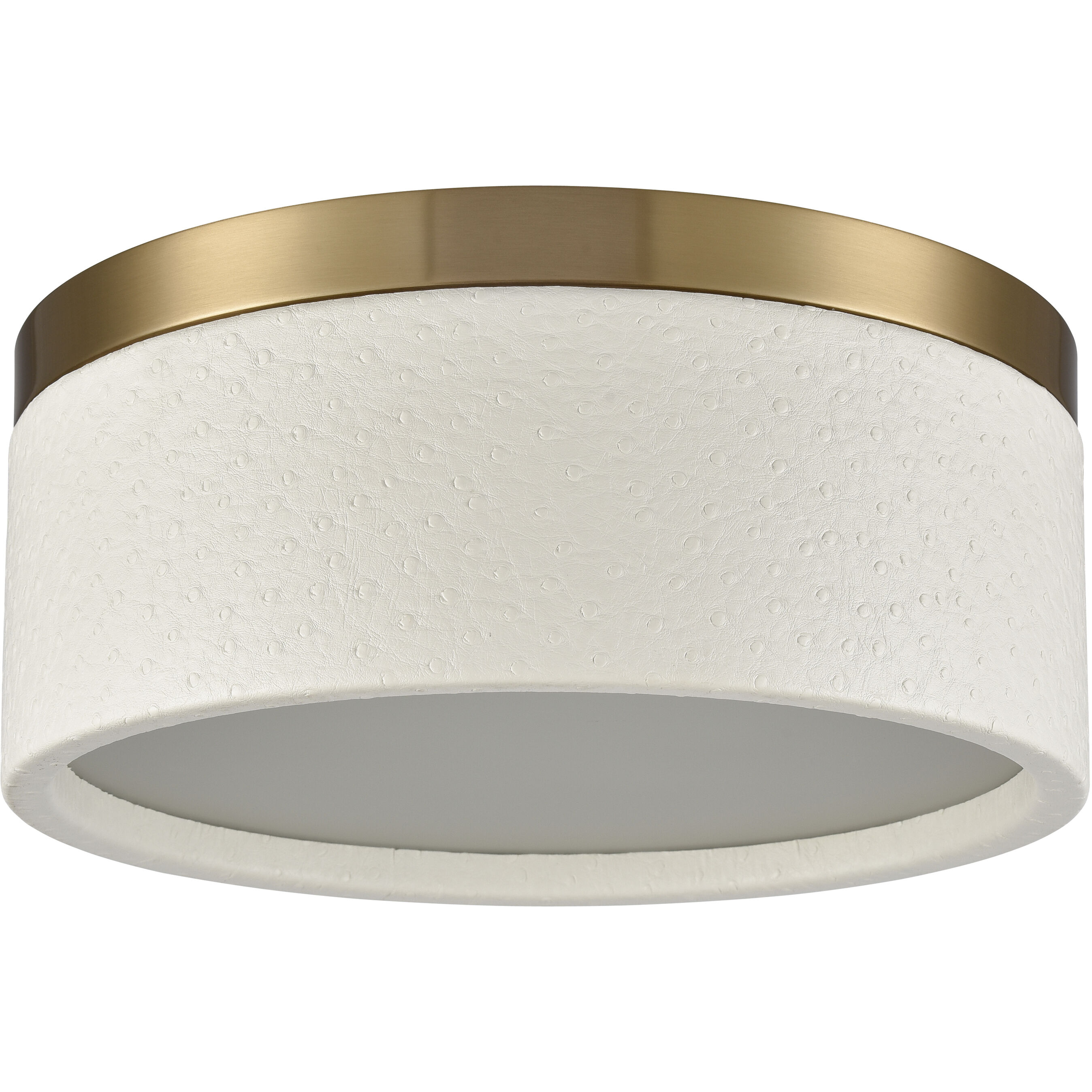 Engel 2 Light 12 inch Satin Brass with White Birch Flush Mount Ceiling Light