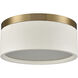 Engel 2 Light 12 inch Satin Brass with White Birch Flush Mount Ceiling Light