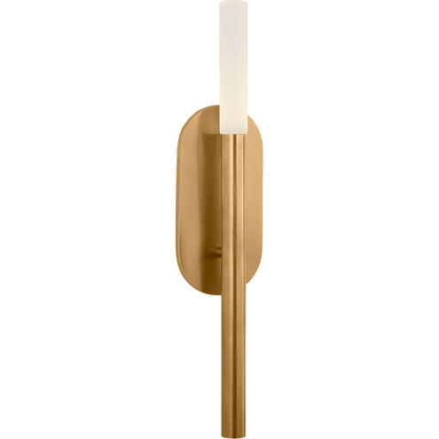 Kelly Wearstler Rousseau LED 4.25 inch Antique-Burnished Brass Bath Sconce Wall Light in Etched Crystal, Medium