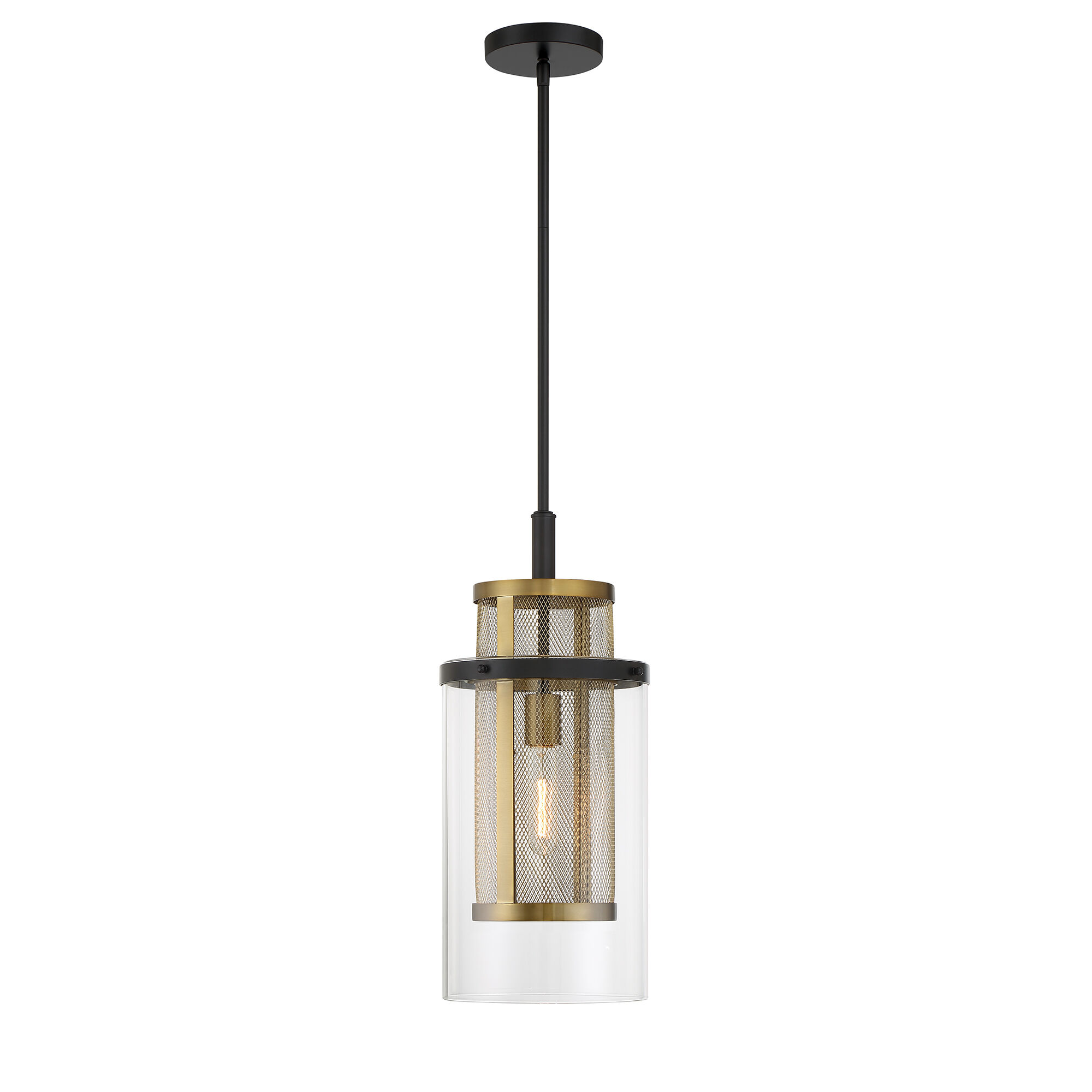 Soho 1 Light 9.5 inch Coal And Soft Brass Mini Pendant Ceiling Light