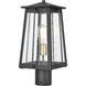 Kirkdale 2 Light 17 inch Matte Black with Natural Brass Outdoor Post Light