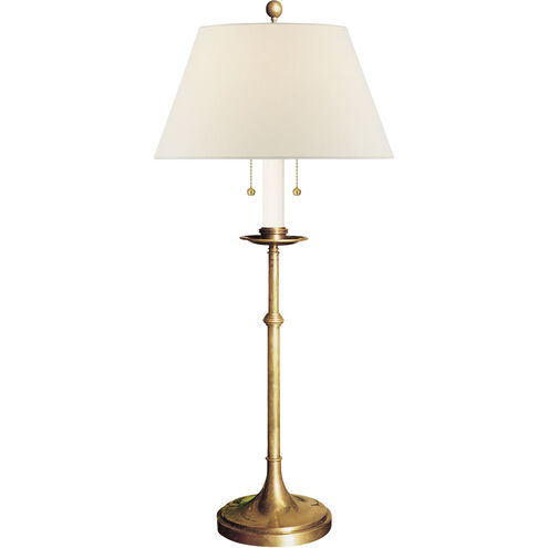 Chapman & Myers Dorchester 22 inch 40.00 watt Antique-Burnished Brass Club Table Lamp Portable Light in Linen