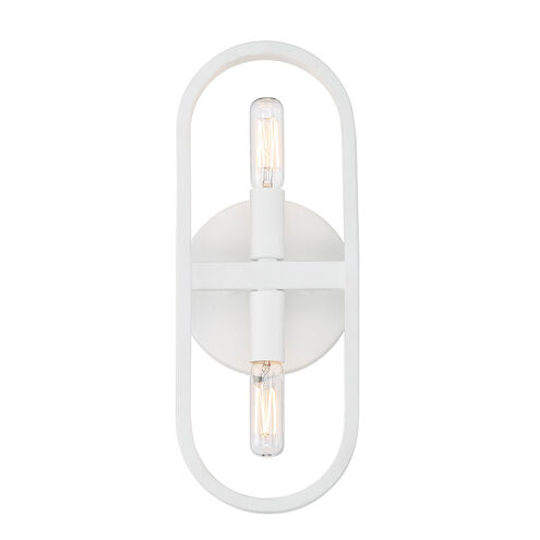 Carousel 2 Light 5 inch Matte White Wall Sconce Wall Light