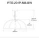 Portobello 1 Light 20 inch Matte Black with Black-White Pendant Ceiling Light