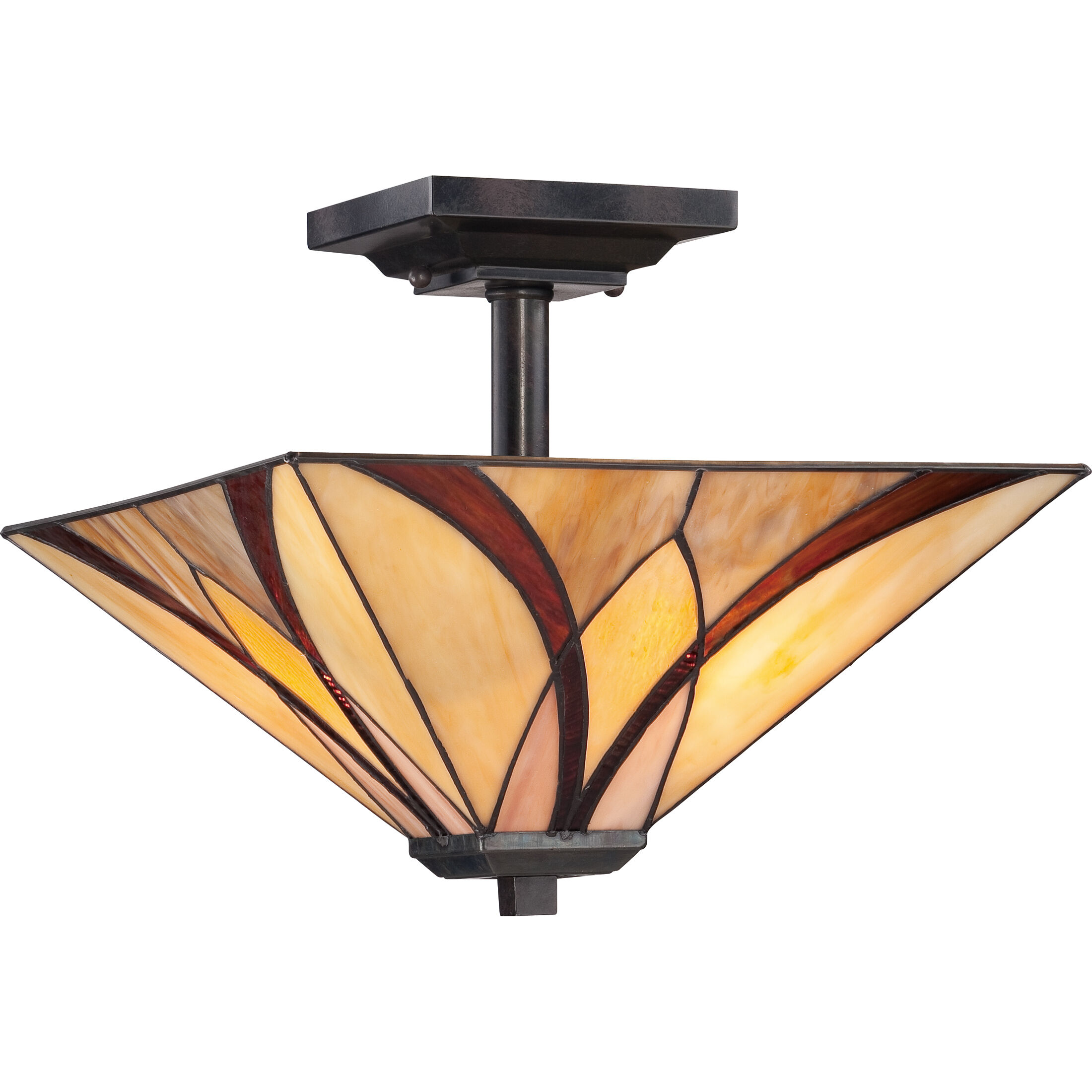 Asheville 2 Light 14 inch Valiant Bronze Semi-Flush Mount Ceiling Light, Naturals