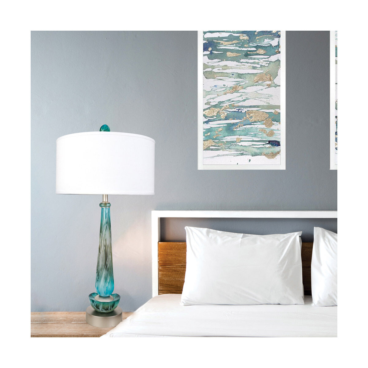 Mainmast 31 inch 150 watt Silver Table Lamp Portable Light