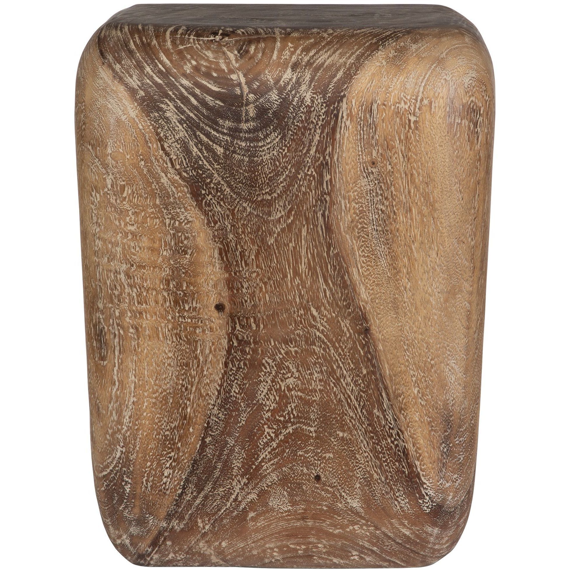 Loophole 18 inch Naturally Suar Wood with Natural Wash Accent Stool