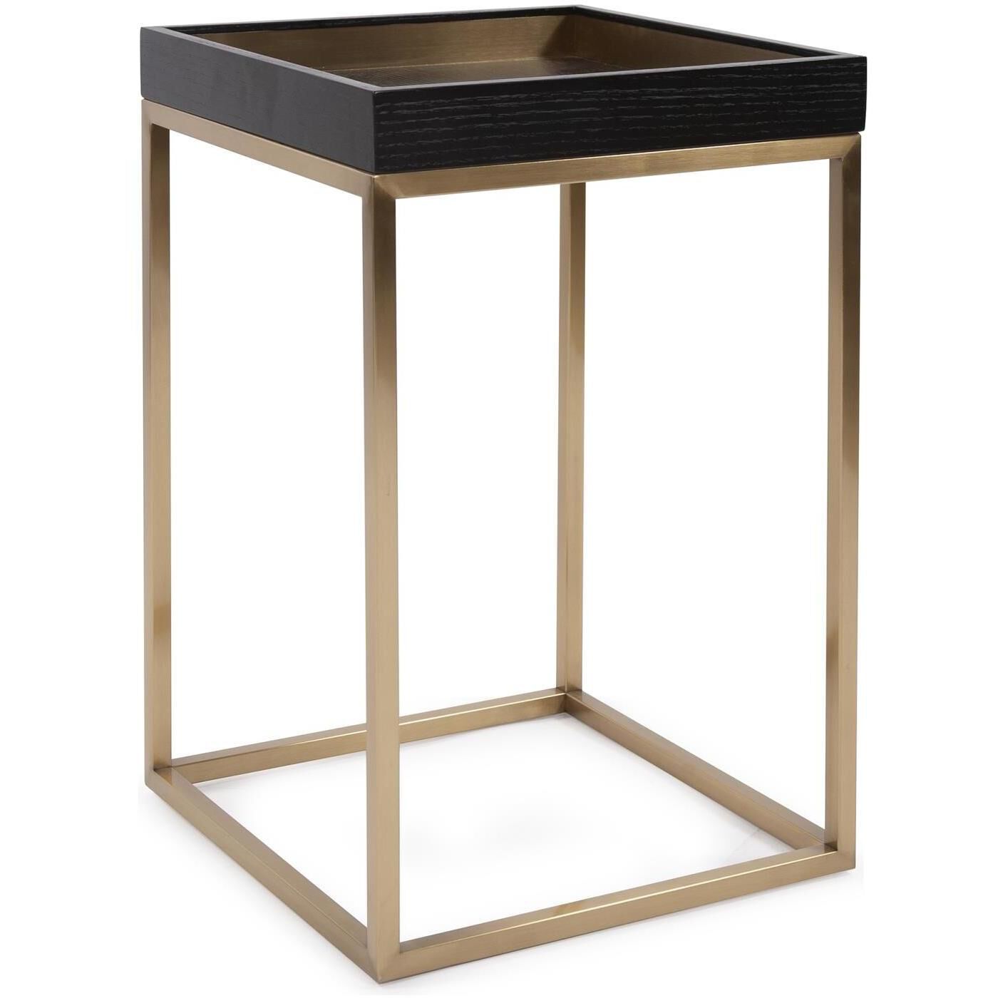 Vassio 27.5 X 18 inch Black/Gold Side Table