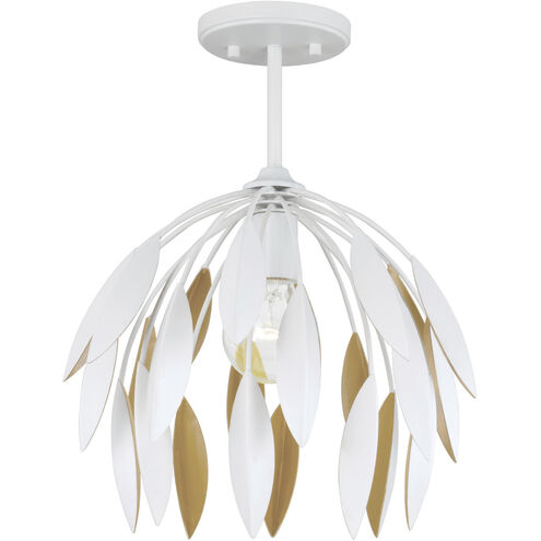 Margeaux 1 Light 14 inch Matte White Pendant Ceiling Light, Convertible Dual Mount