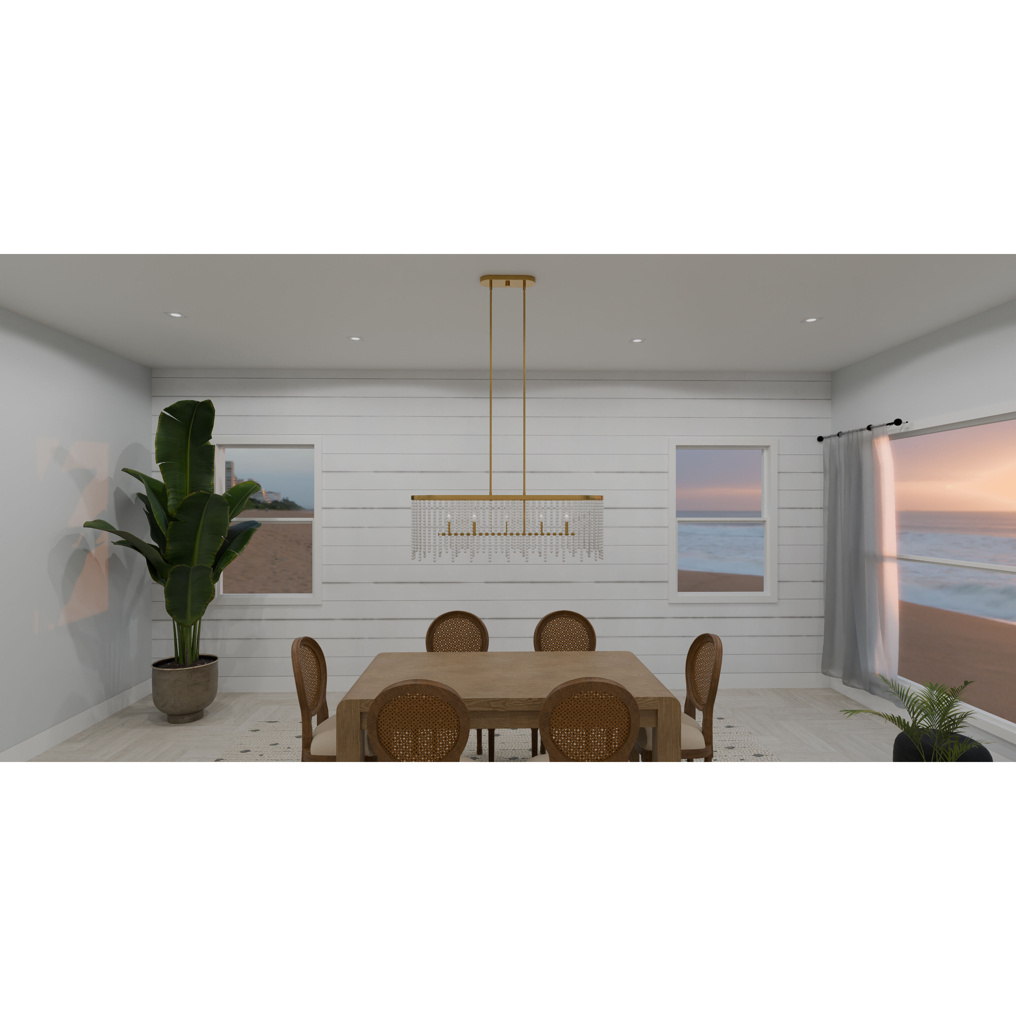 Apelle 5 Light 41.25 inch Aged Brass Island Light Ceiling Light, Medium