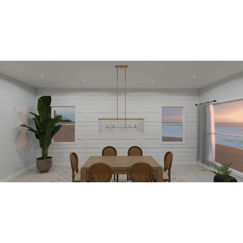 Apelle 5 Light 41.25 inch Aged Brass Island Light Ceiling Light, Medium