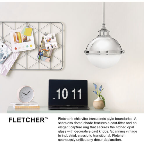 Fletcher LED 14 inch Polished Nickel Indoor Pendant Ceiling Light